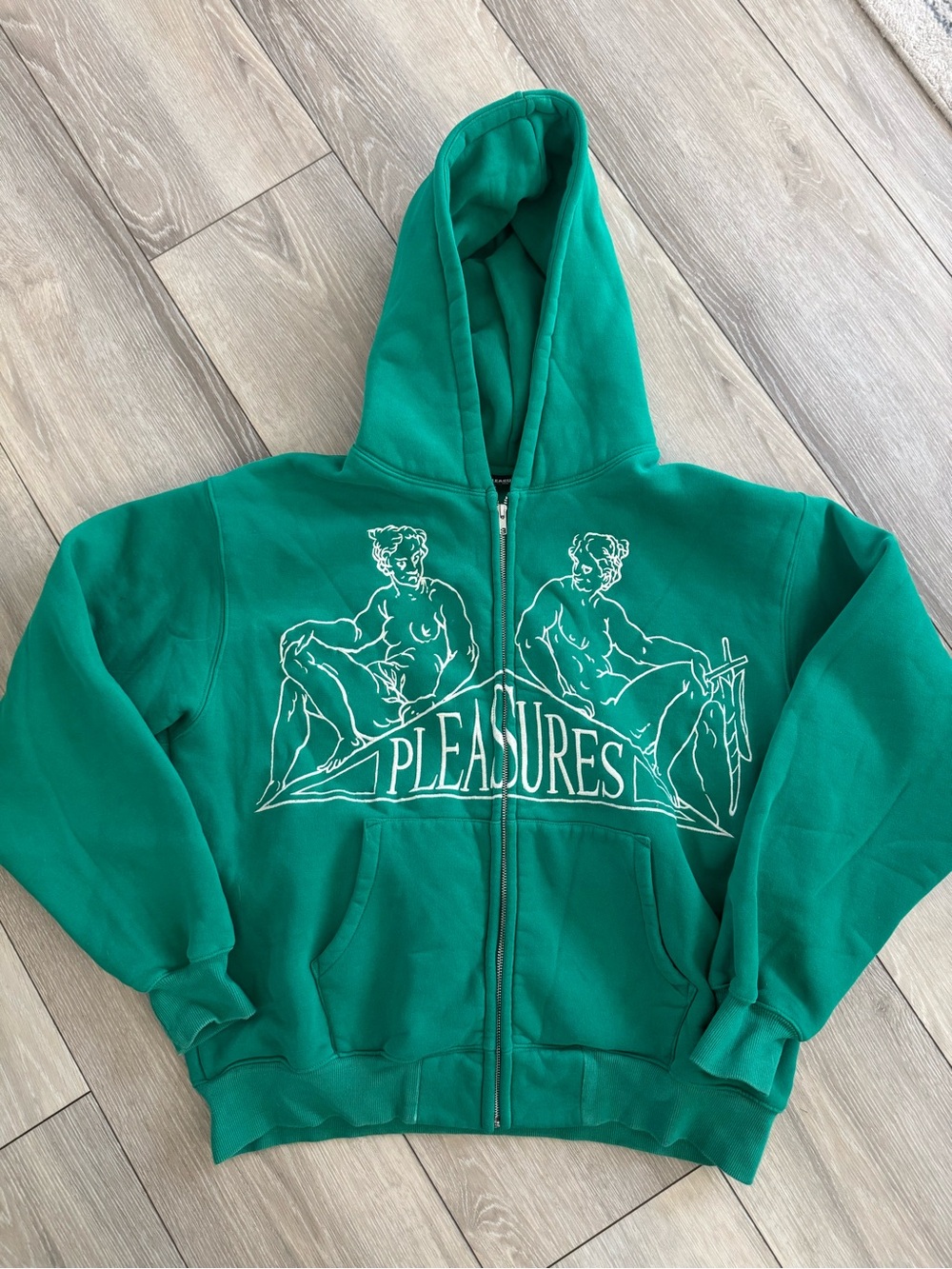 Pleasures Men’s Green Zip-Up Hoodie